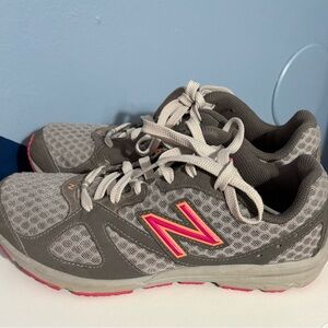 New Balance 630 Gray Athletic Shoes with Pink and Orange N Logo